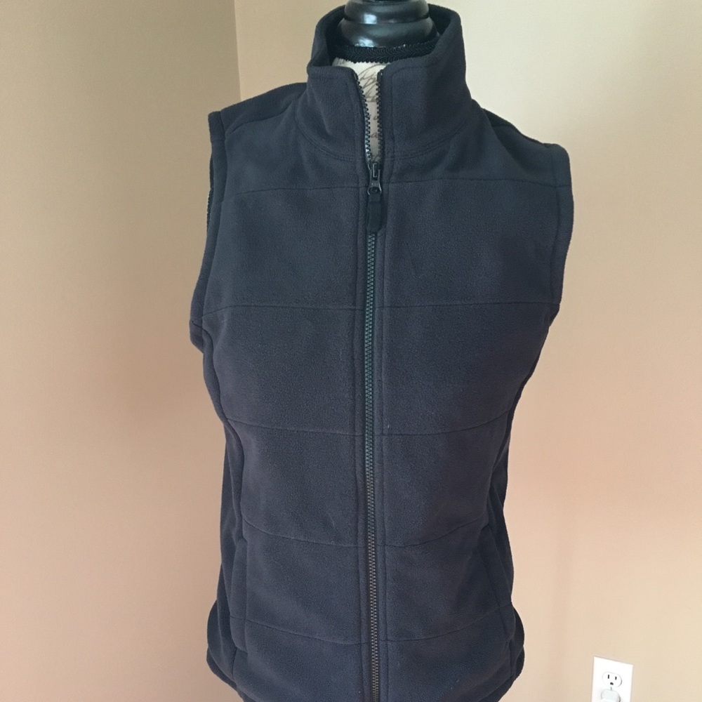 Lands’ End Fleece Black Vest